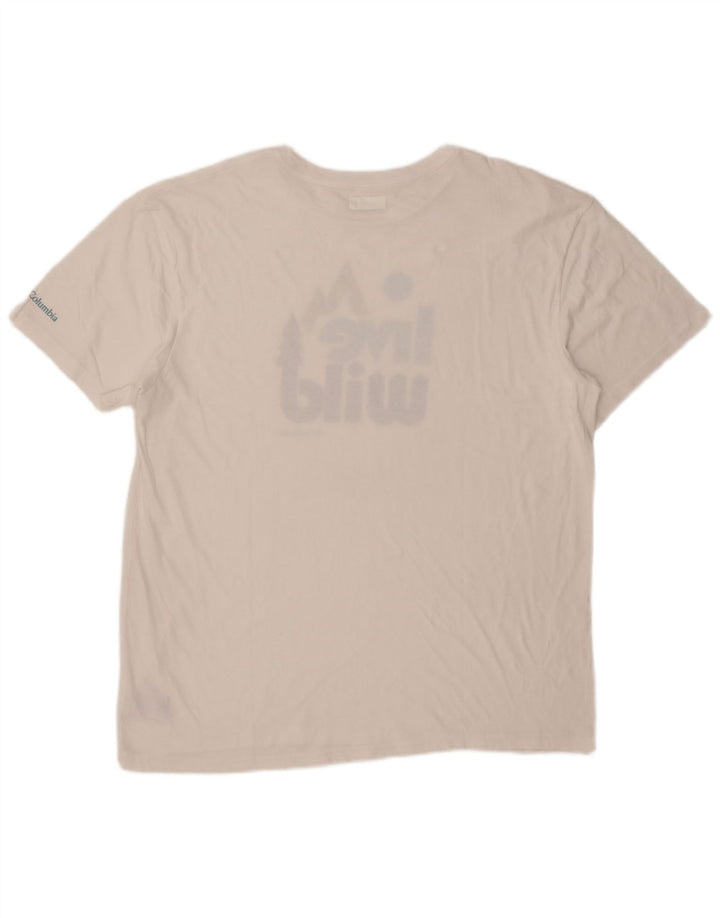 Columbia Mens Graphic T-Shirt Top XL White Cotton
