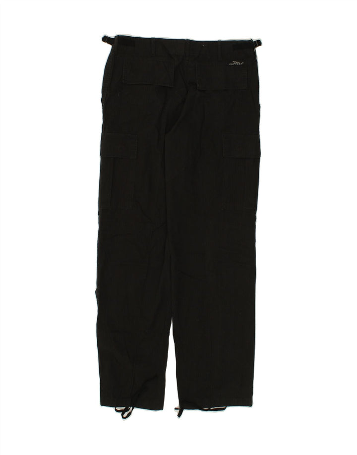 UNIVERS Womens Straight Cargo Trousers IT 44 Medium W30 L31 Black Cotton Vintage Univers and Second-Hand Univers from Messina Hembry 