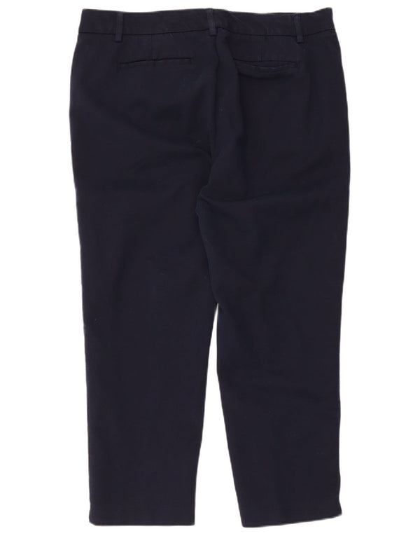 Tommy Hilfiger Womens Cropped Trousers US 14 XL W34 L24 Navy Blue Cotton