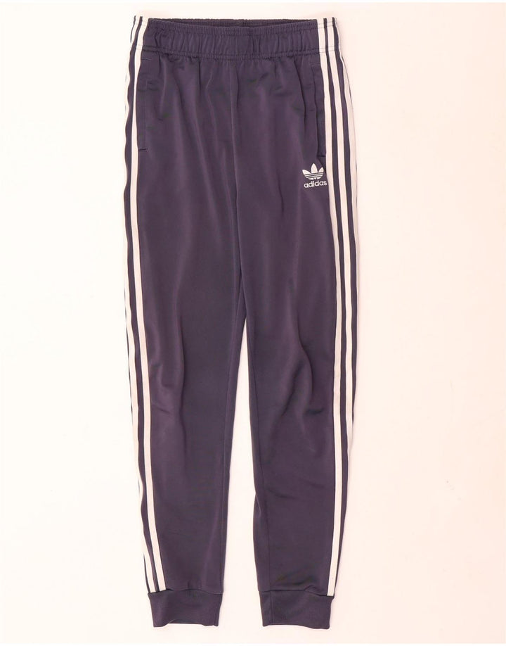 Adidas Boys Tracksuit Trousers Joggers 13-14 Years  Navy Blue Polyester