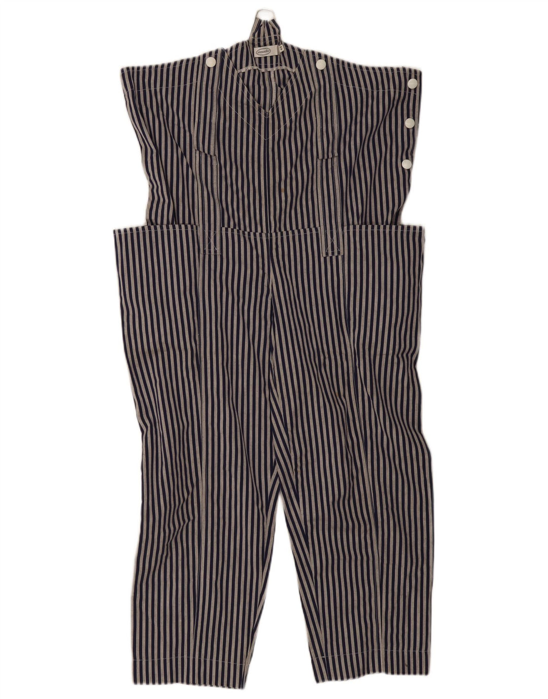 Mouche Womens Jumpsuit IT 42 Medium  Blue Pinstripe