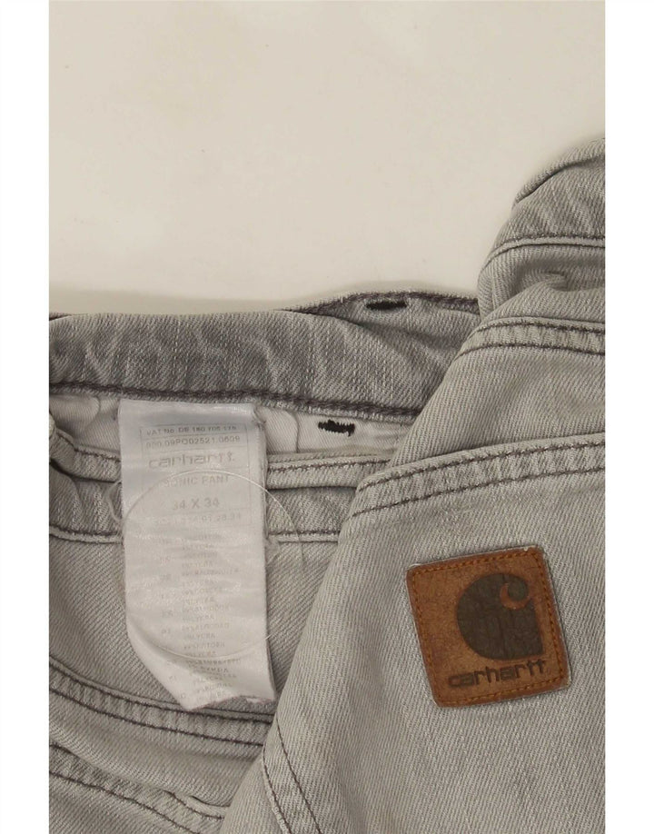 Carhartt Mens Straight Jeans W34 L34 Grey Cotton