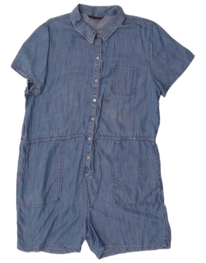 Marks & Spencer Womens Playsuit UK 16 Large Blue Lyocell