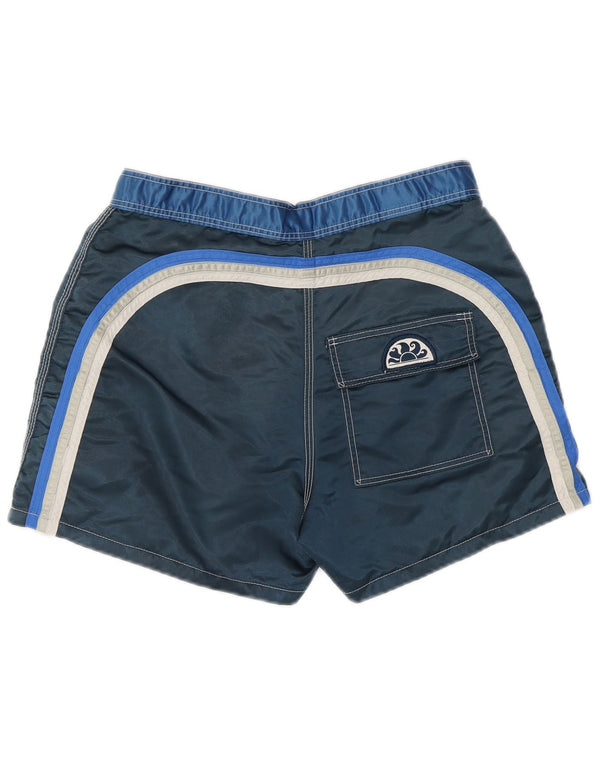 Sundek Boys Swimming Shorts 11-12 Years Navy Blue Colourblock Nylon