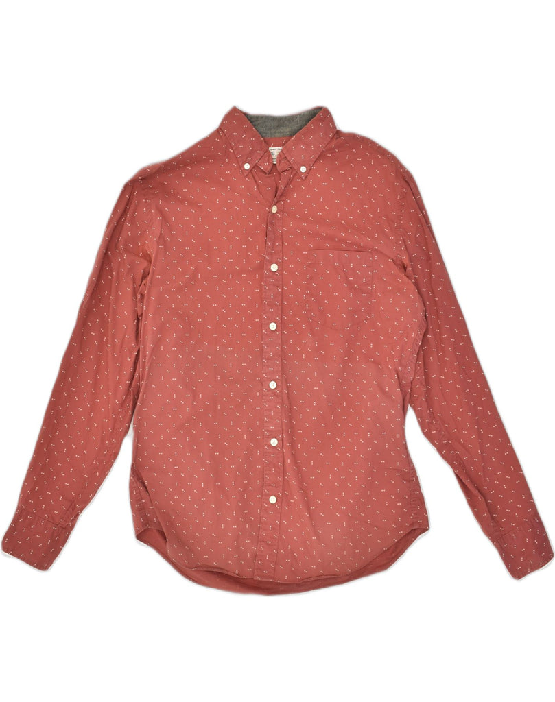 J. CREW Mens Shirt Medium Maroon Spotted Cotton | Vintage J. Crew | Thrift | Second-Hand J. Crew | Used Clothing | Messina Hembry 