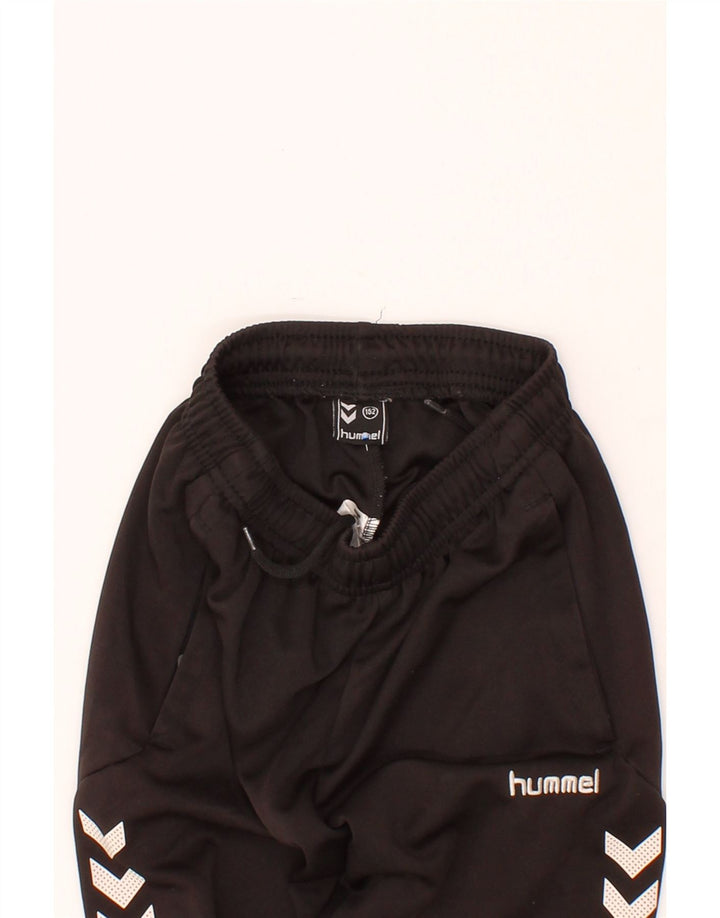 HUMMEL Boys Tracksuit Trousers 11-12 Years Black Polyester Vintage Hummel and Second-Hand Hummel from Messina Hembry 