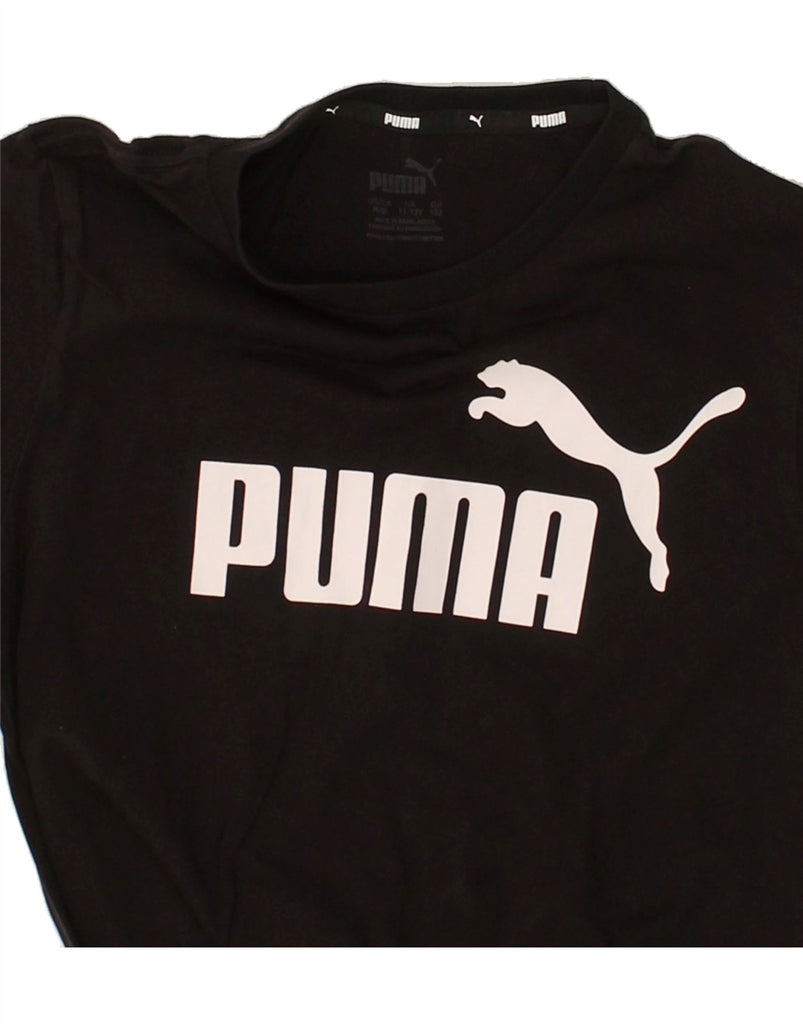 PUMA Boys Graphic T-Shirt Top 11-12 Years Black | Vintage Puma | Thrift | Second-Hand Puma | Used Clothing | Messina Hembry 