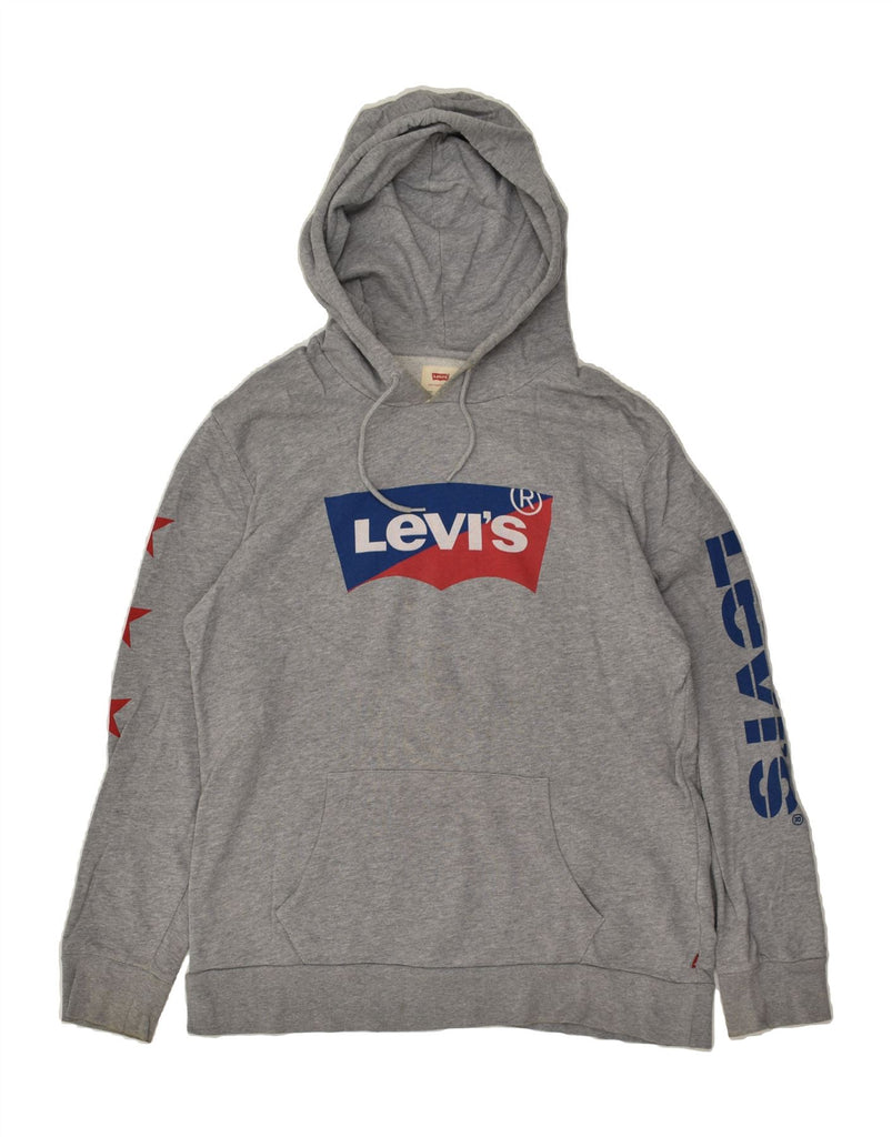 LEVI'S Mens Graphic Hoodie Jumper Large Grey Cotton | Vintage Levi's | Thrift | Second-Hand Levi's | Used Clothing | Messina Hembry 