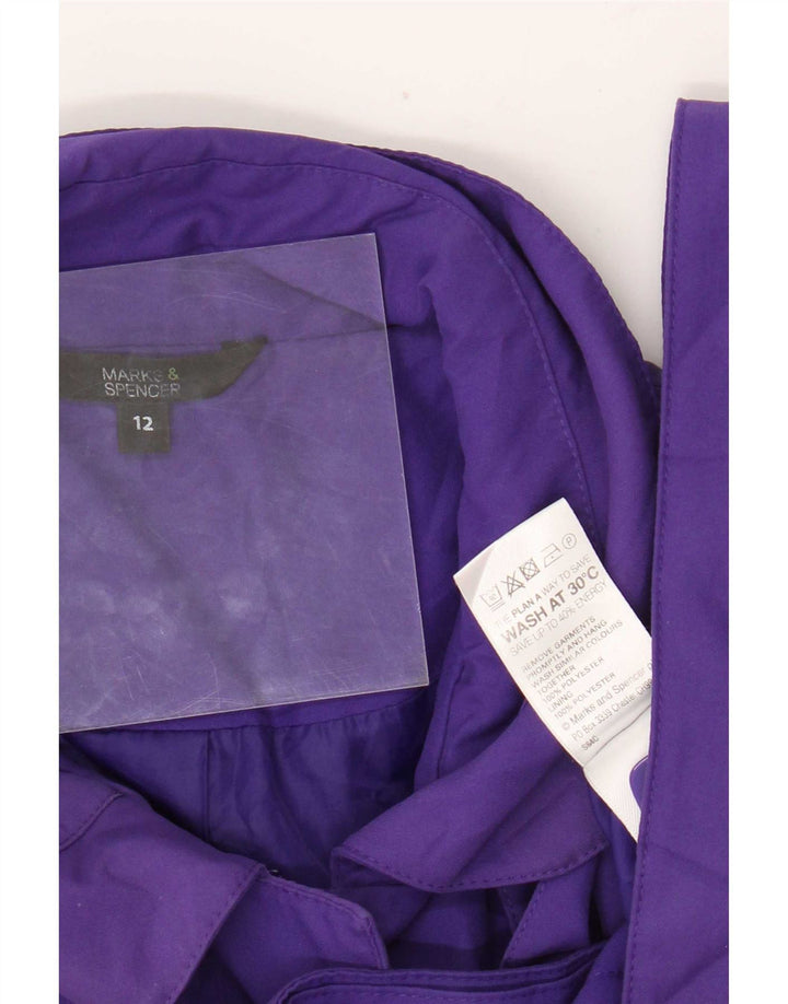 Marks & Spencer Womens Trench Coat UK 12 Medium Purple Polyester