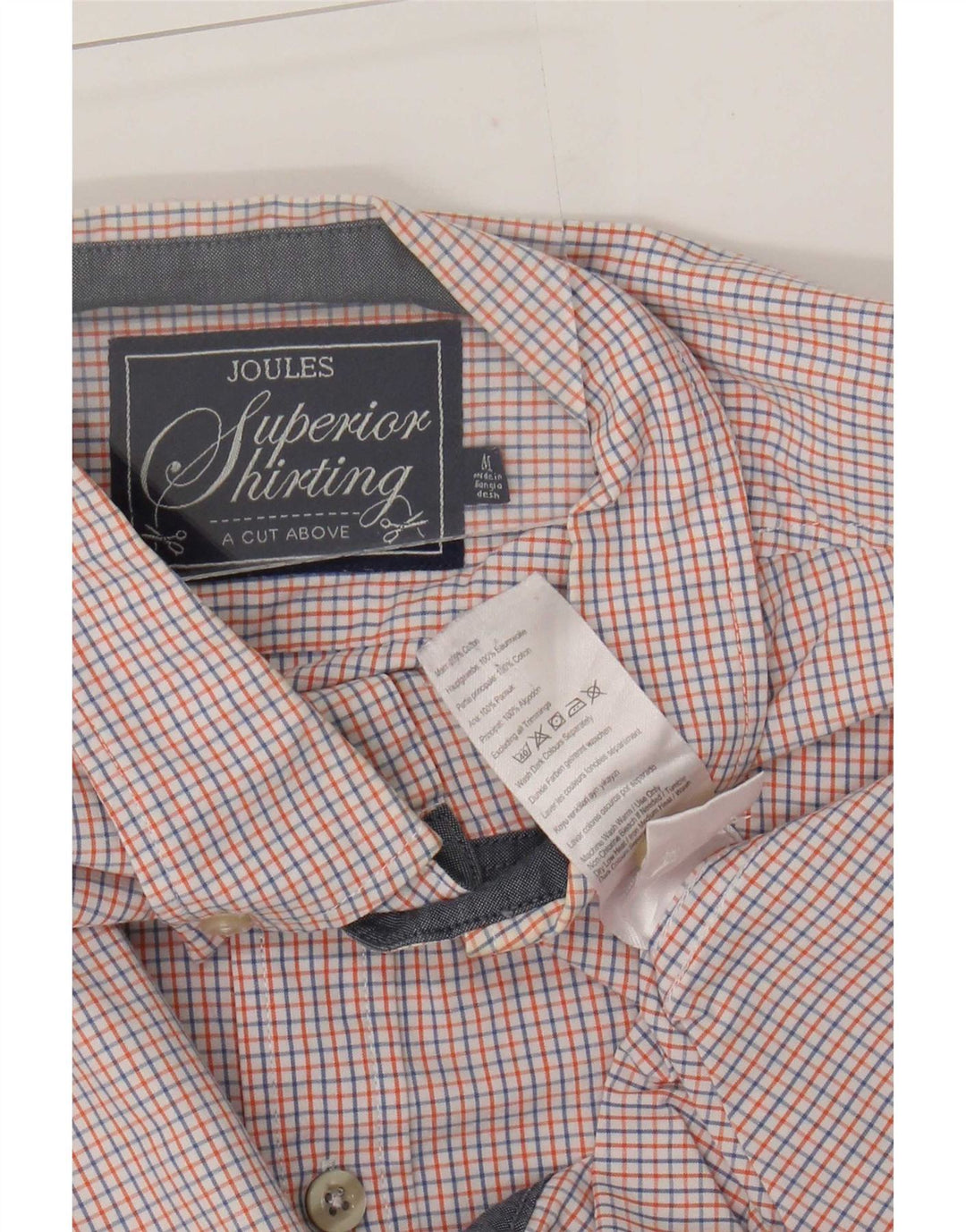 Joules Mens Shirt Medium Multicoloured Gingham Cotton