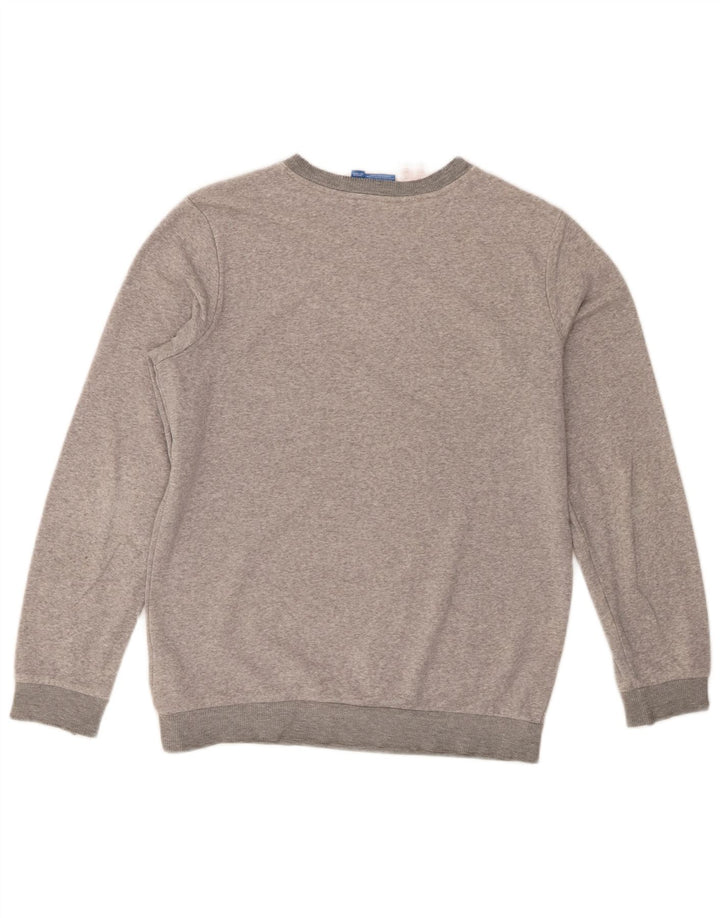 Adidas Boys Three Stripes Sweatshirt Jumper 13-14 Years Grey Flecked