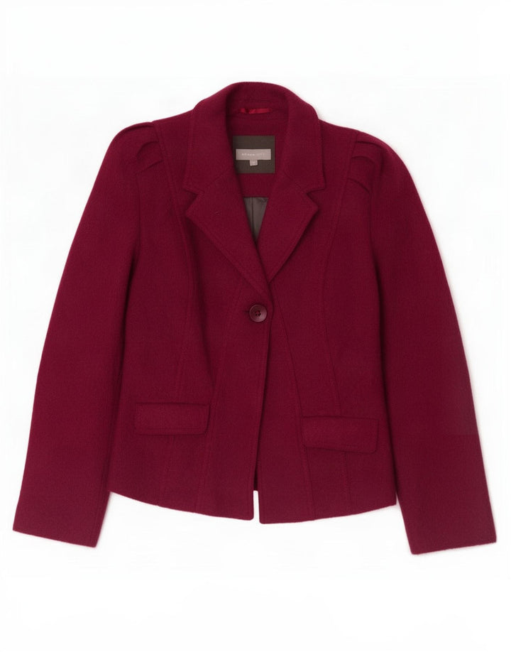 Marks & Spencer Womens Per Una 1 Button Blazer Jacket UK 12 Medium Burgundy