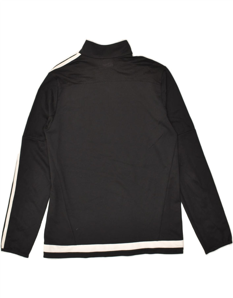 ADIDAS Boys Zip Neck Top Long Sleeve 13-14 Years Black Polyester | Vintage Adidas | Thrift | Second-Hand Adidas | Used Clothing | Messina Hembry 