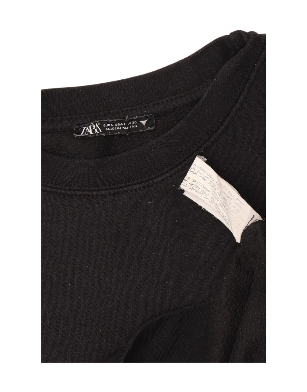Zara Womens Sweatshirt Jumper UK 16 Large Black Cotton