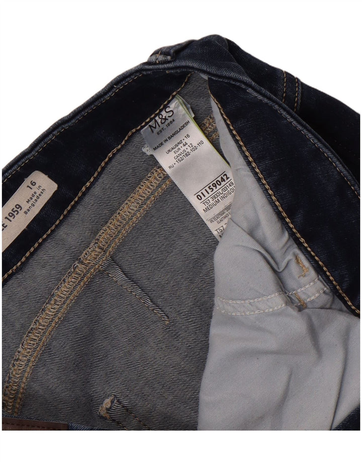 Marks & Spencer Womens Denim Shorts UK 16 Large W34 Blue Cotton