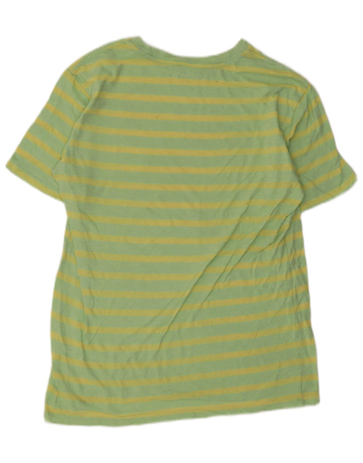 Hurley Mens T-Shirt Top Small Green Striped Cotton