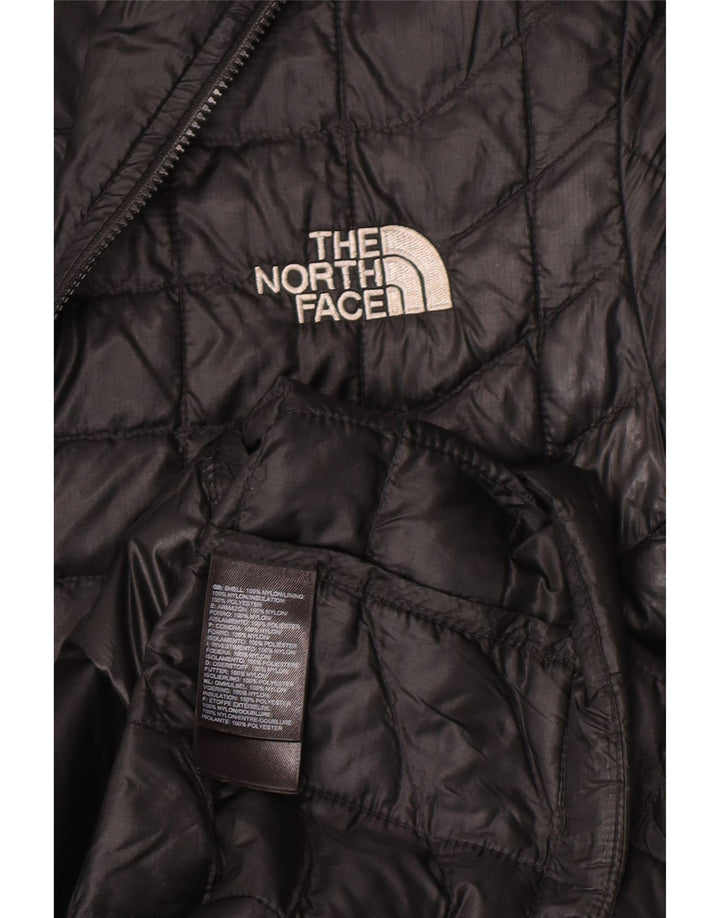 The North Face Womens Hooded Padded Jacket UK 14 Medium Black Nylon