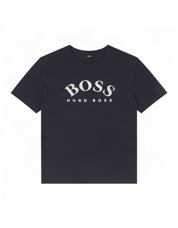 Hugo Boss Mens Graphic T-Shirt Top XL Navy Blue Cotton