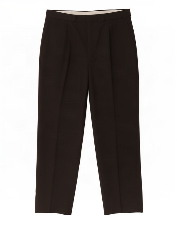 Marks & Spencer Mens Pegged Suit Trousers W34 L31 Black Polyester