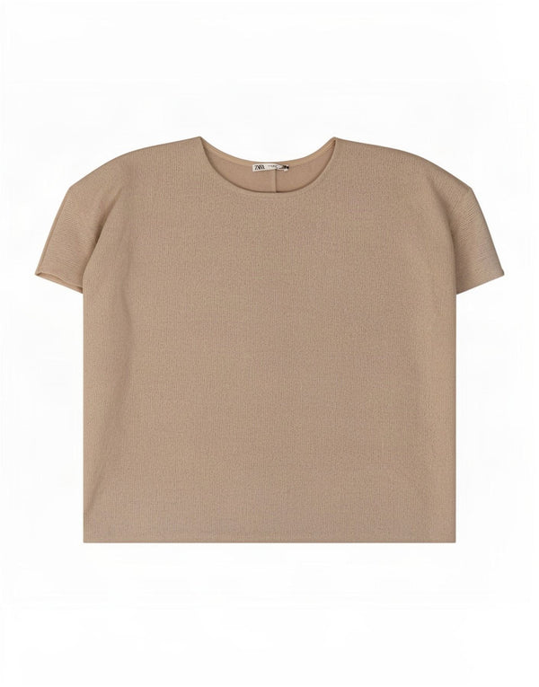 Zara Womens Oversized Blouse Top UK 14 Medium Grey Viscose