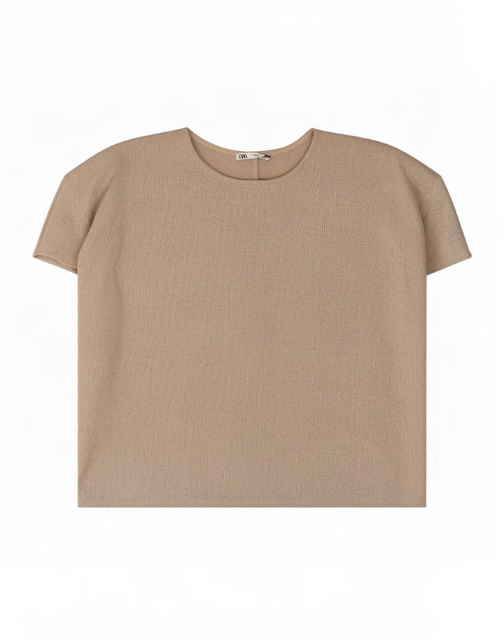 Zara Womens Oversized Blouse Top UK 14 Medium Grey Viscose