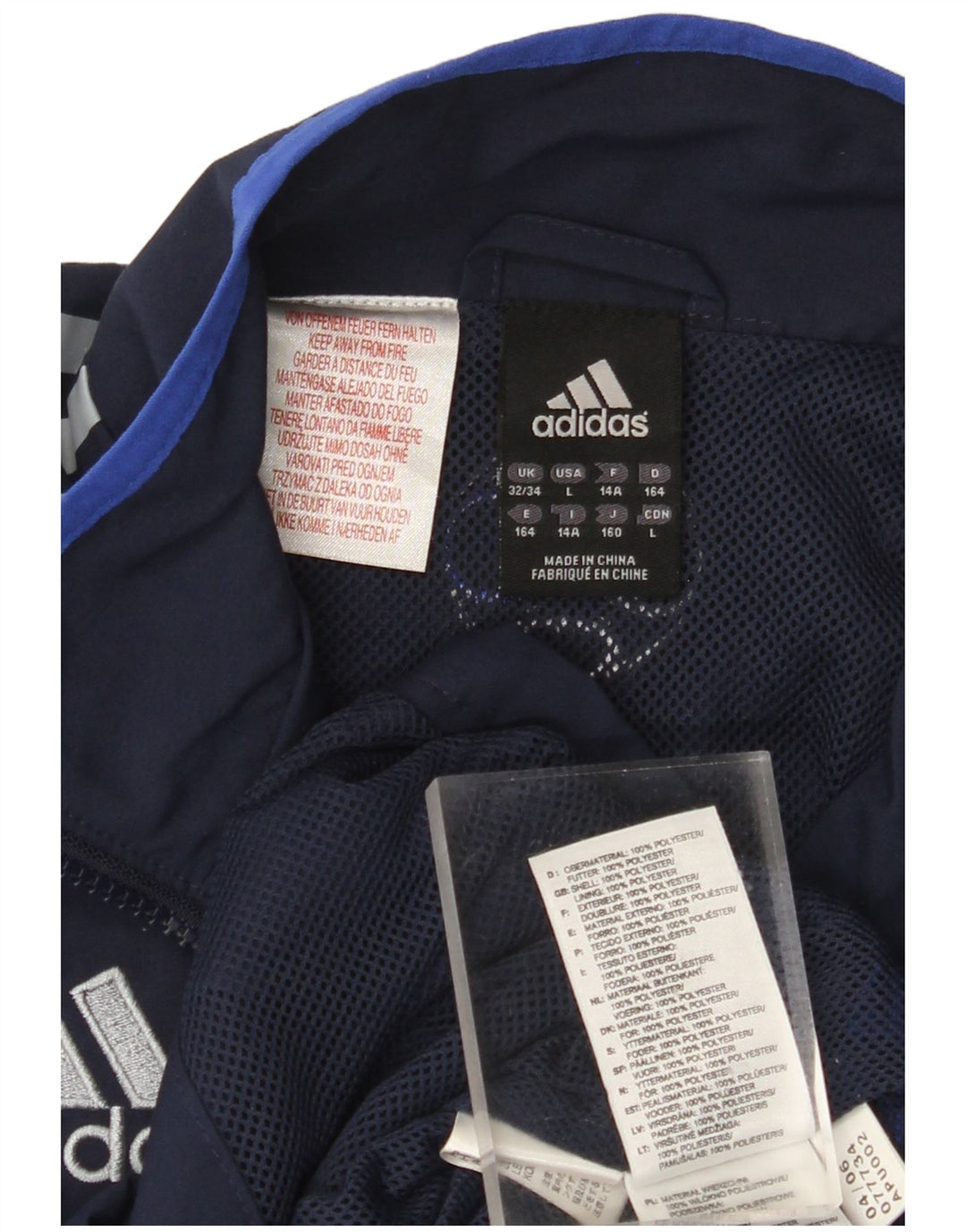 ADIDAS Boys Chelsea FC Tracksuit Top Jacket 13-14 Years Navy Blue