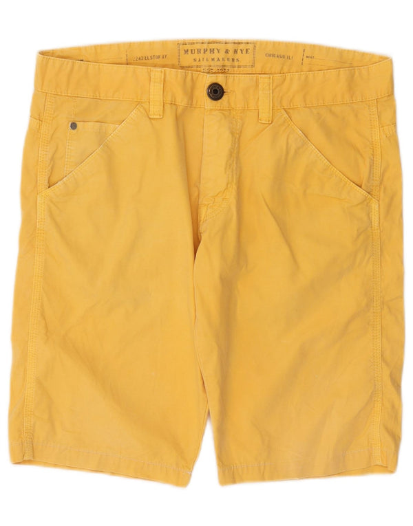 Murphy & Nye Mens Sailmakers Chino Shorts W34 Large Yellow Cotton