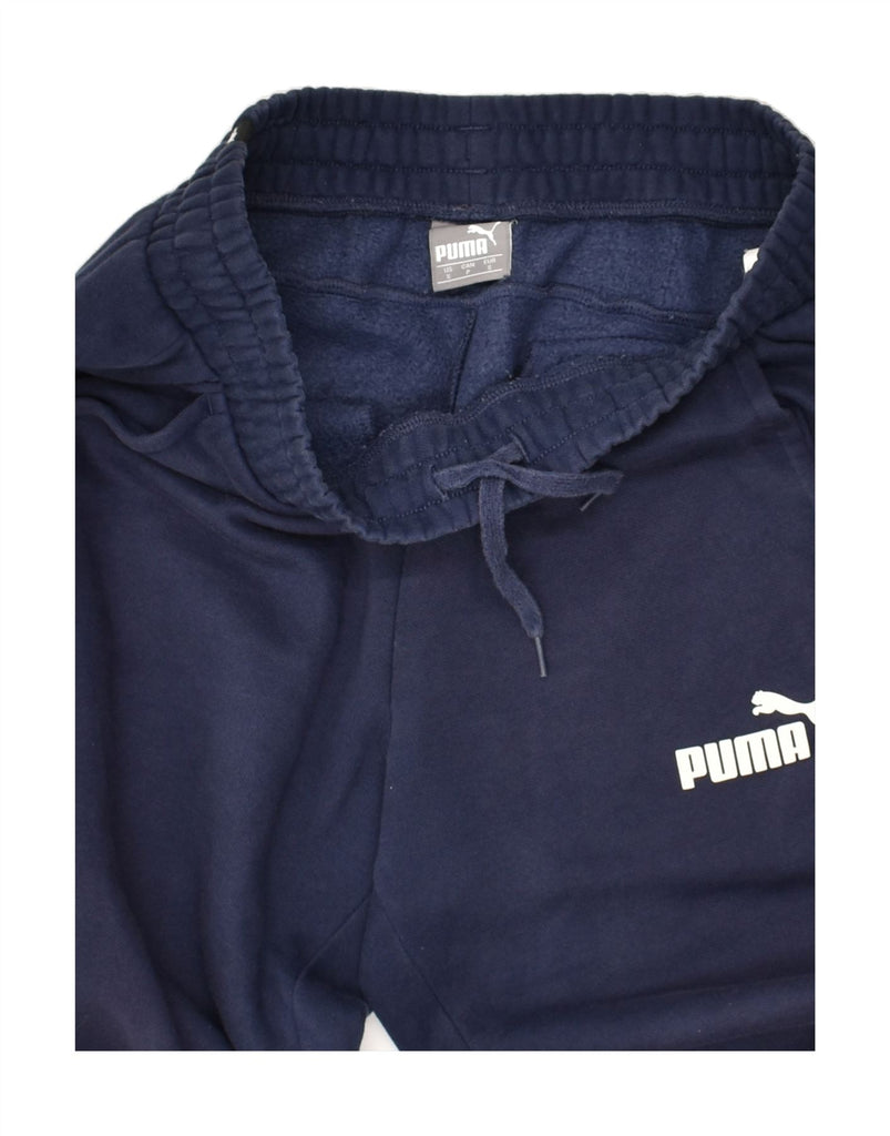 PUMA Mens Tracksuit Trousers Joggers Small Navy Blue Cotton | Vintage Puma | Thrift | Second-Hand Puma | Used Clothing | Messina Hembry 