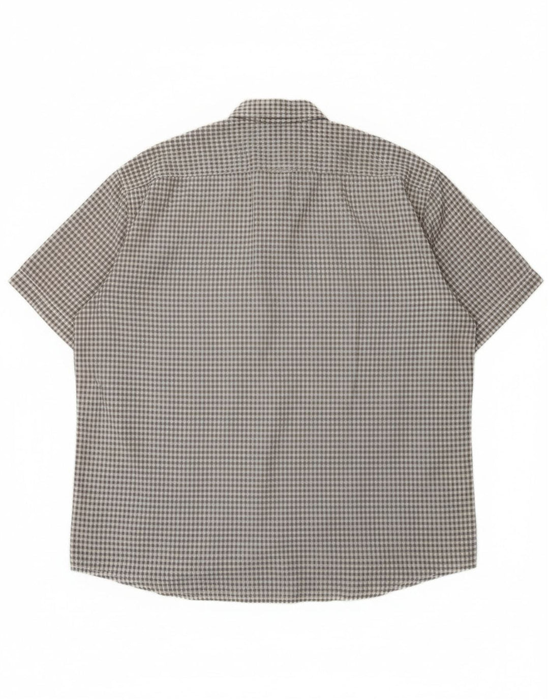 Camel Active Mens Short Sleeve Regular Fit Shirt 2XL Grey Gingham Cotton