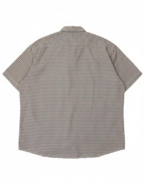 Camel Active Mens Short Sleeve Regular Fit Shirt 2XL Grey Gingham Cotton