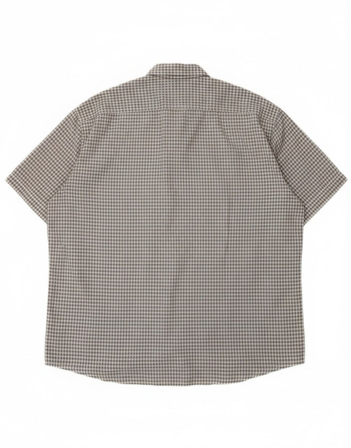 Camel Active Mens Short Sleeve Regular Fit Shirt 2XL Grey Gingham Cotton