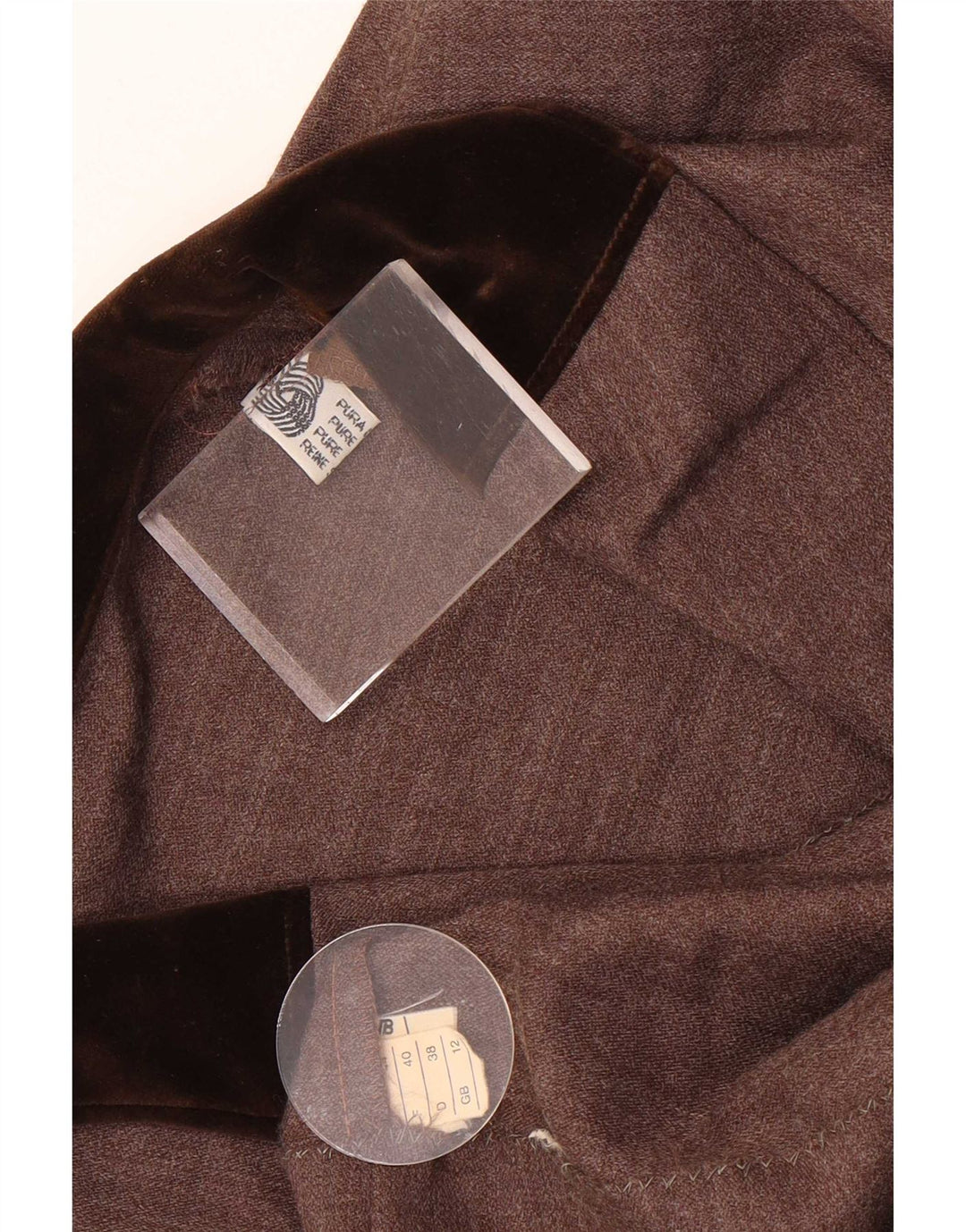 Vintage Womens Shirt Dress UK 12 Medium  Brown Wool