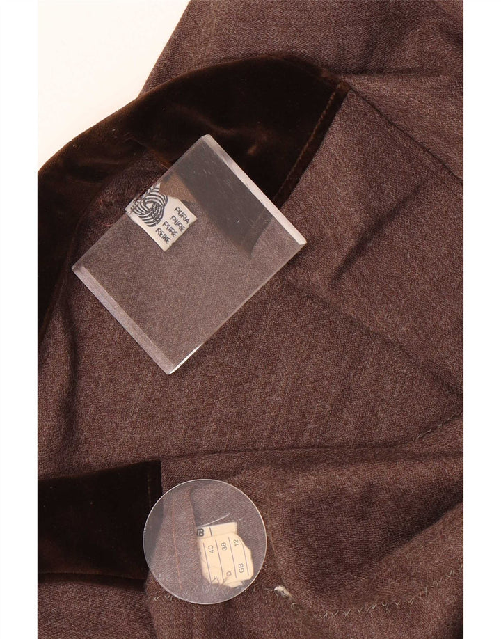 Vintage Womens Shirt Dress UK 12 Medium  Brown Wool