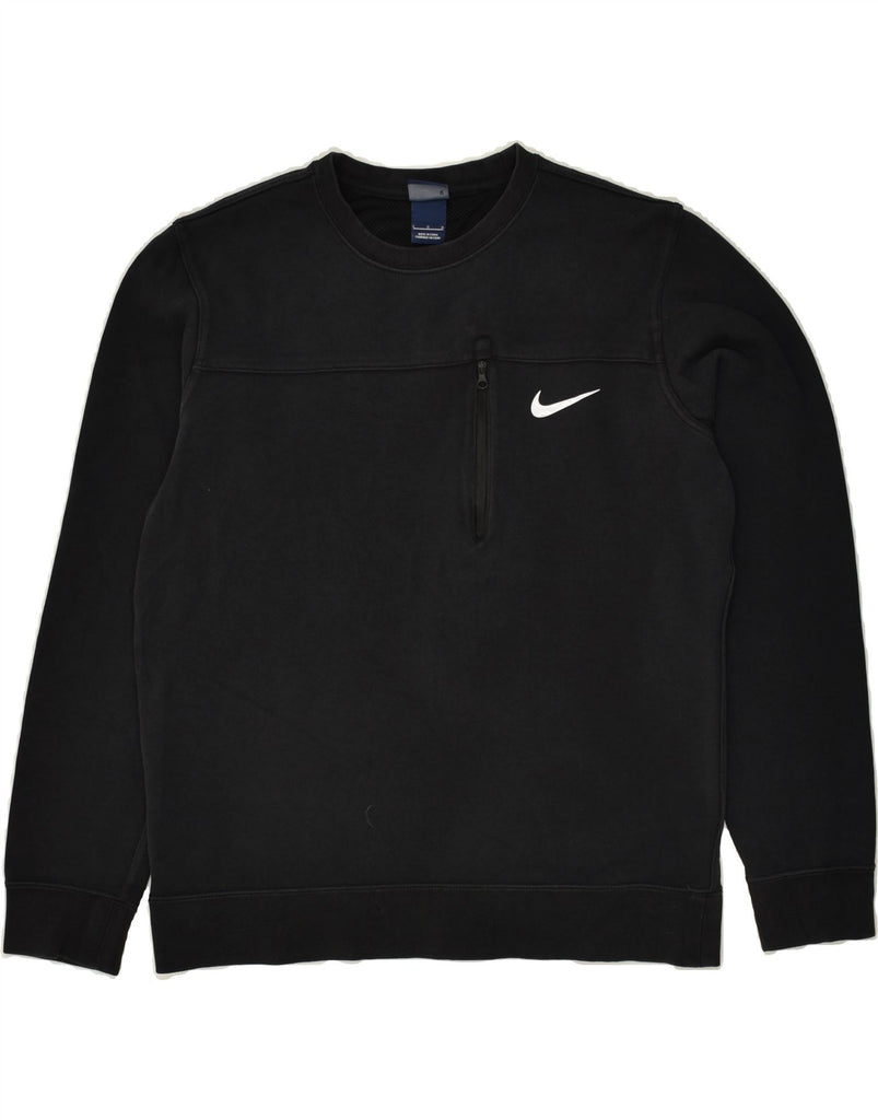 NIKE Womens Sweatshirt Jumper UK 16 Large Black Cotton | Vintage Nike | Thrift | Second-Hand Nike | Used Clothing | Messina Hembry 