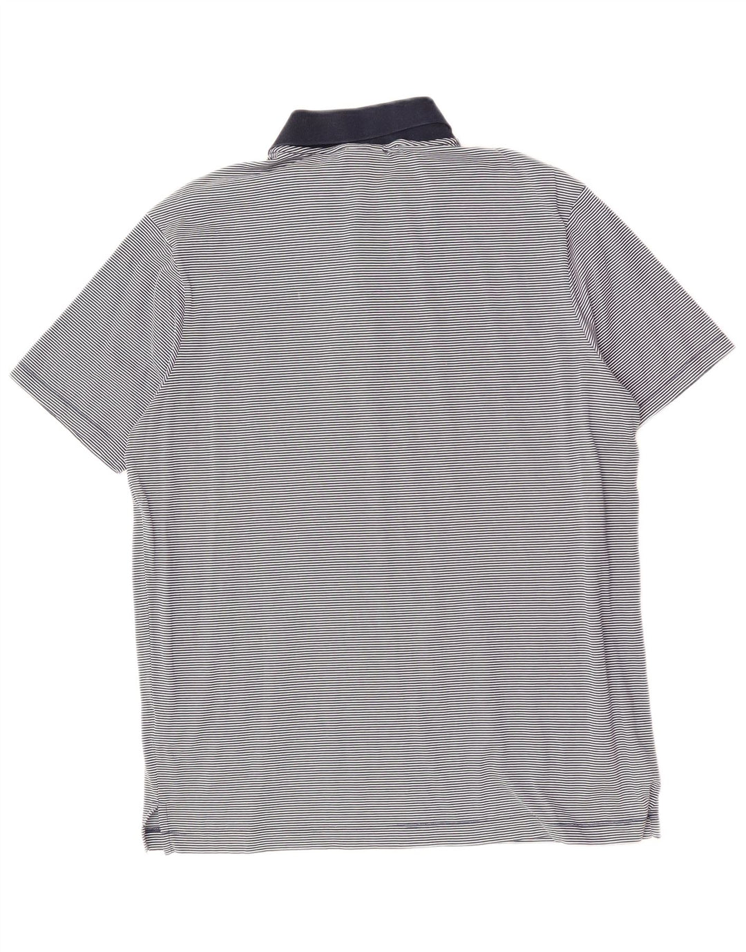 PAUL & SHARK Mens Polo Shirt Large Navy Blue Pinstripe Cotton