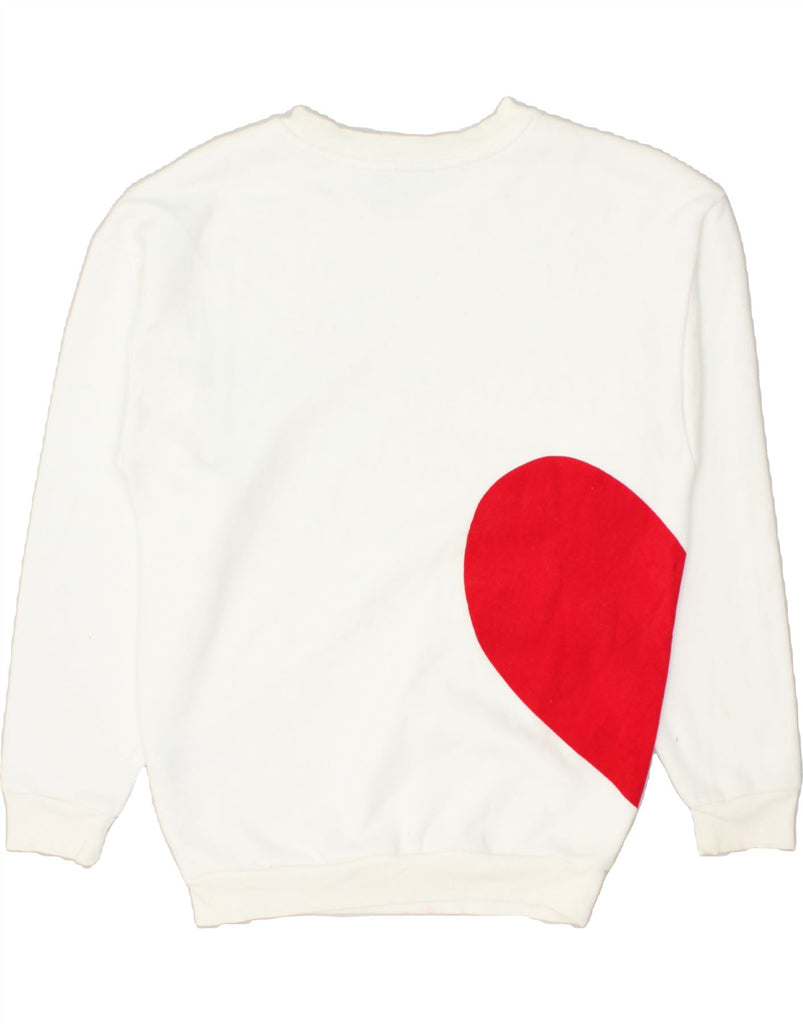 ADIDAS Womens Sweatshirt Jumper UK  4 XS  White Colourblock Cotton | Vintage Adidas | Thrift | Second-Hand Adidas | Used Clothing | Messina Hembry 