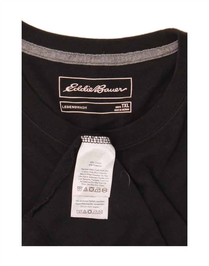 EDDIE BAUER Mens Tall Top Long Sleeve XL Black Cotton Vintage Eddie Bauer and Second-Hand Eddie Bauer from Messina Hembry 