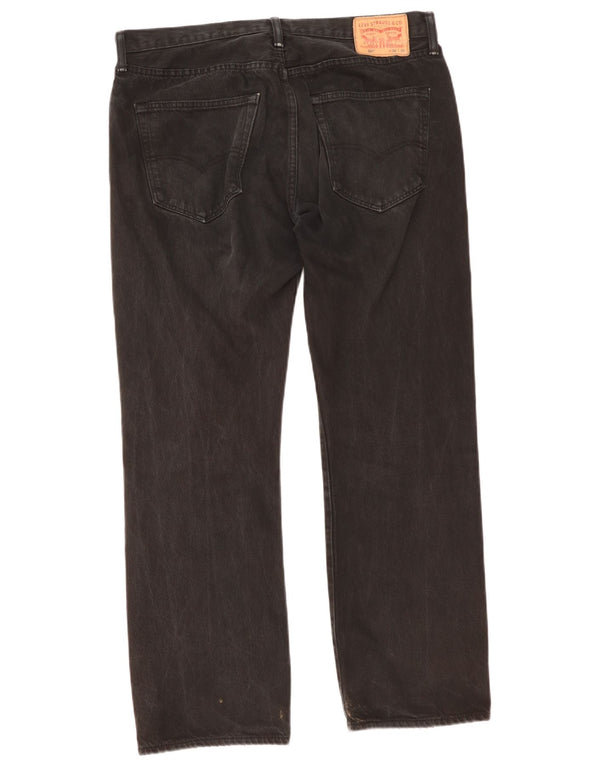 Levi's Mens 501 Straight Jeans W36 L30 Black Cotton