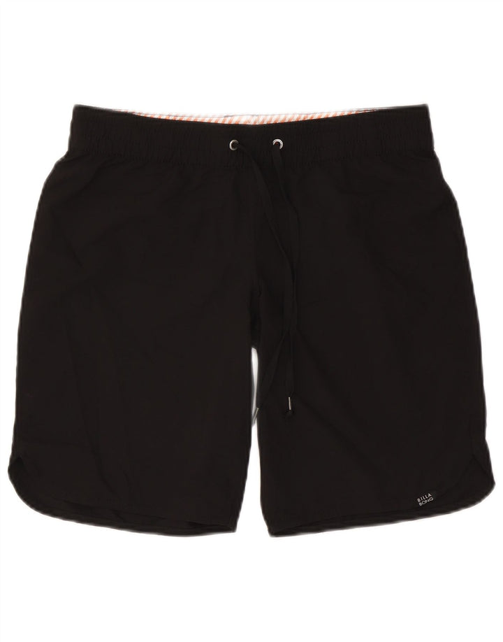 Billabong Womens Graphic Swimming Shorts US 10 Large Black Polyester