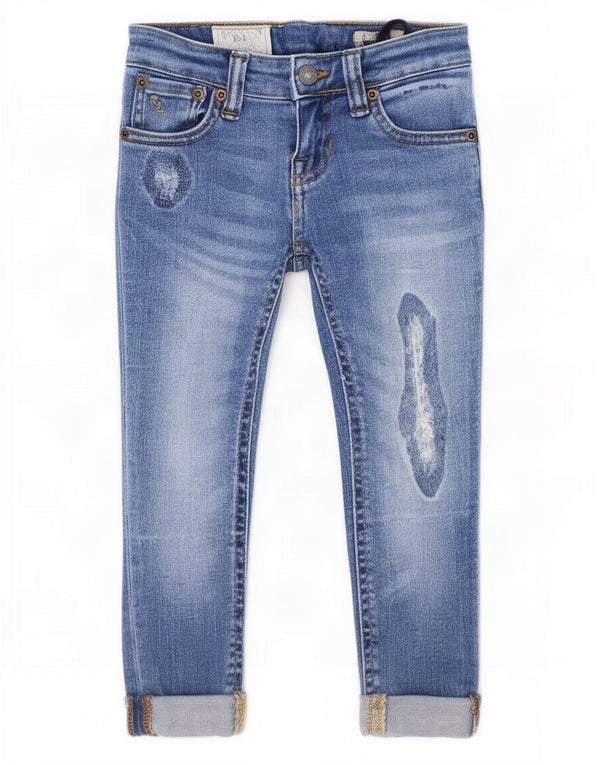 Polo Ralph Lauren Girls Distressed Skinny Jeans 2-3 Years W18 L14 Blue