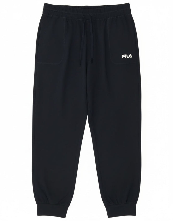 Fila Womens Tracksuit Trousers Joggers UK 12 Medium Navy Blue Polyester
