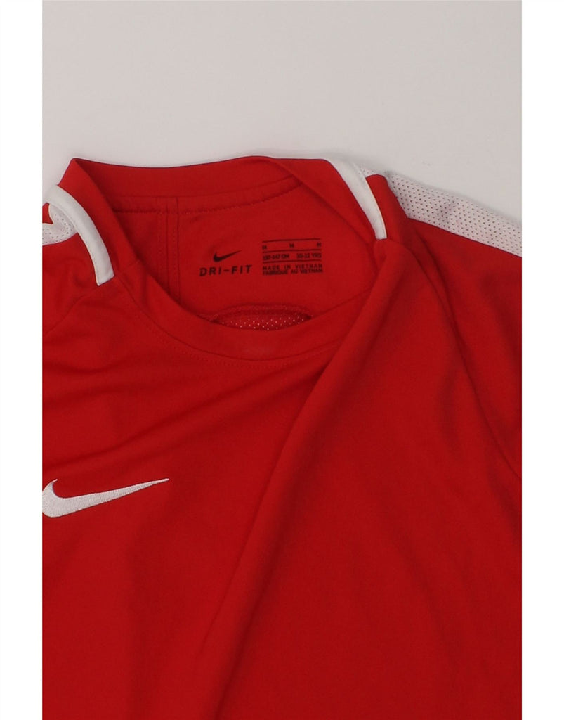 NIKE Boys Dri Fit T-Shirt Top 10-11 Years Medium Red Polyester | Vintage Nike | Thrift | Second-Hand Nike | Used Clothing | Messina Hembry 