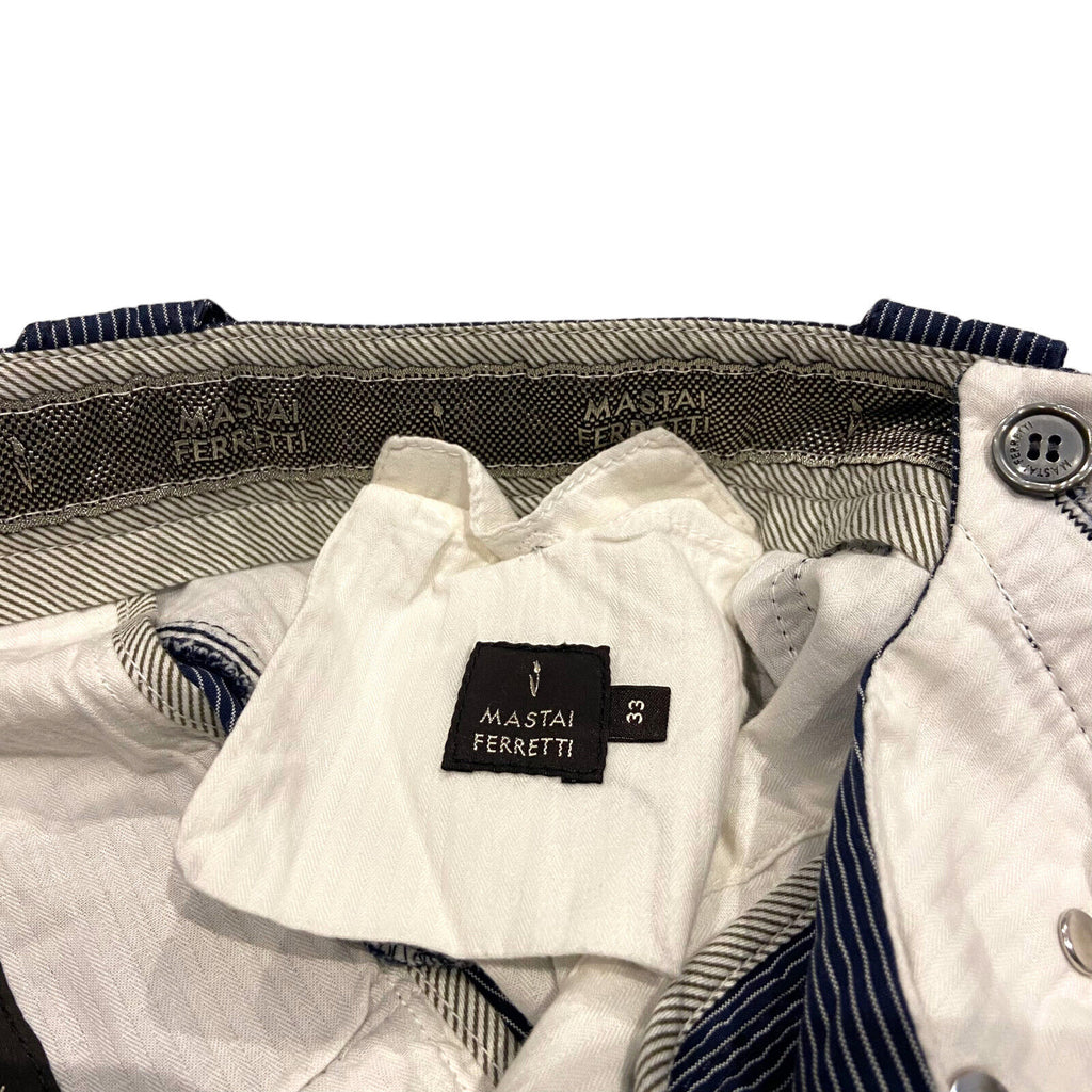 Mastai Ferretti Pin Stripe Trousers | Vintage High End Designer Blue White VTG | Vintage Messina Hembry | Thrift | Second-Hand Messina Hembry | Used Clothing | Messina Hembry 