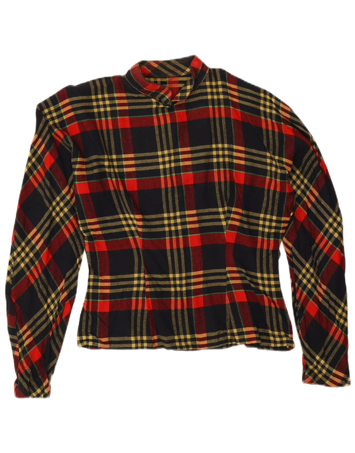 Vintage Womens Long Sleeve Blouse Top UK 14 Large Red Check