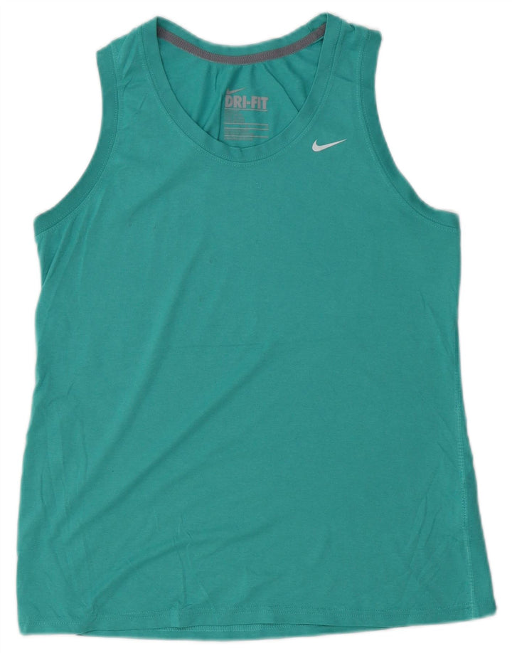 Nike Womens Dri Fit Regular Fit Vest Top UK 14 Large Green Polyester