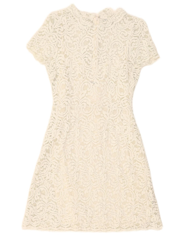Jack Wills Womens Lace A-Line Dress UK 8 Small White Floral