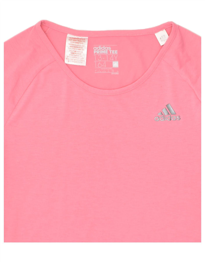 ADIDAS Girls Climalite T-Shirt Top 13-14 Years Pink Polyester Vintage Adidas and Second-Hand Adidas from Messina Hembry 