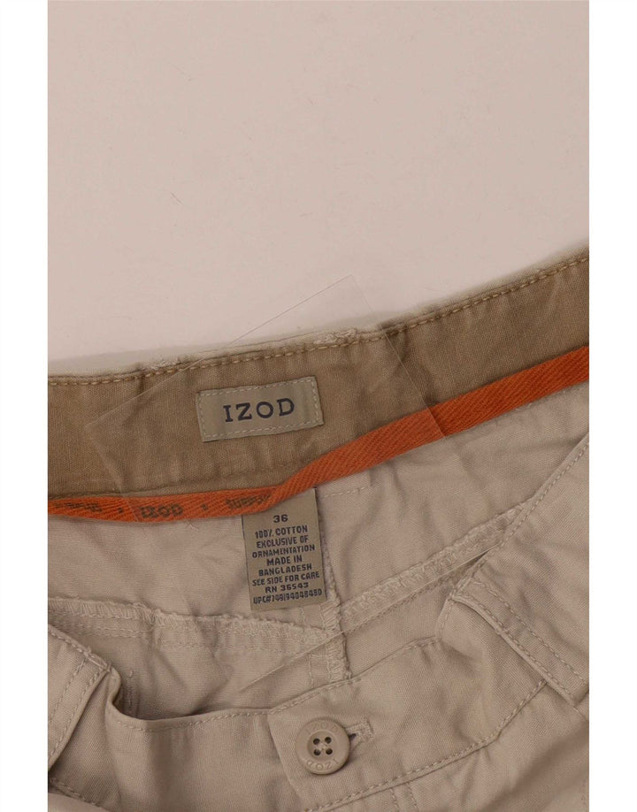 Izod Mens Cargo Shorts Large W36 Beige Cotton