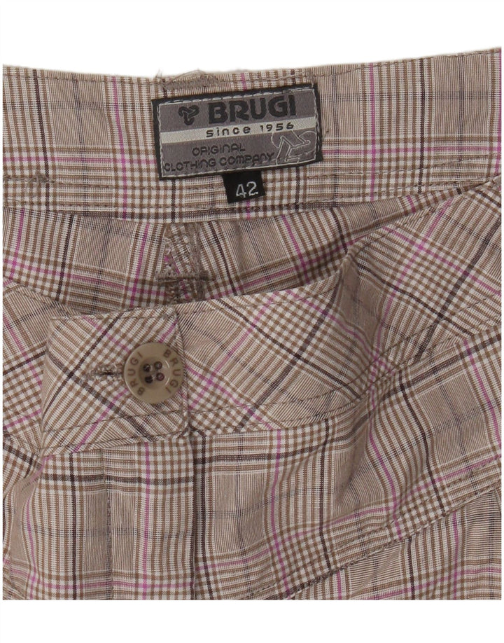 Brugi Womens Casual Shorts IT 42 Medium W30  Grey Check