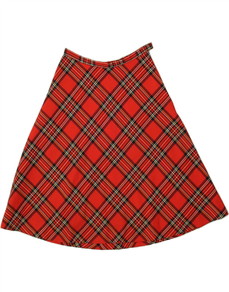 VINTAGE Womens A-Line Skirt W27 Small Red Plaid Vintage Vintage and Second-Hand Vintage from Messina Hembry 